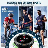 KE3 Black Bluetooth Call Smart Watch Men Full Touch Screen Health Monitor With Flashlight