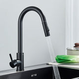 Touch-sensitive kitchen faucet with extendable hose
